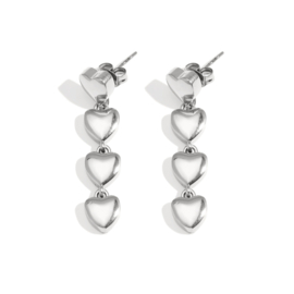 Oorbellen Chirurgisch staal Dangle heart