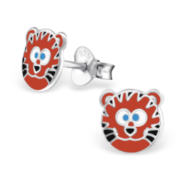Kinderoorbellen Sterling zilver 925 Tijger