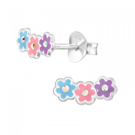 Kinderoorbellen Sterling zilver 925 Bloemen