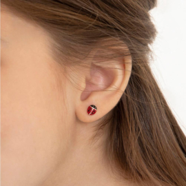Kinderoorbellen Sterling zilver 925 met schroefsluiting Lieveheersbeestje "In Season Jewelry"