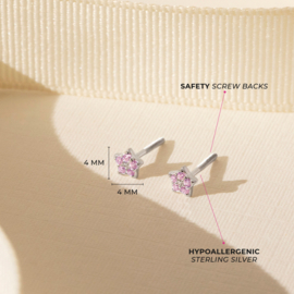 Kinderoorbellen Sterling zilver 925 met schroefsluiting bloem mini "In Season Jewelry"