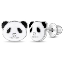 Kinderoorbellen Sterling zilver 925 met schroefsluiting Panda "In Season Jewelry"