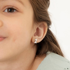 Kinderoorbellen Sterling zilver 925 met schroefsluiting Hondje "In Season Jewelry"