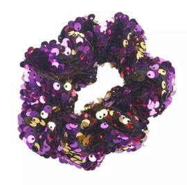 Haarelastiekjes pailletten scrunchie paars