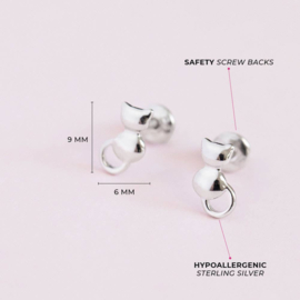 Kinderoorbellen Sterling zilver 925 met schroefsluiting Poesjes "In Season Jewelry"