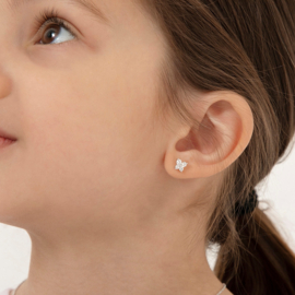 Kinderoorbellen Sterling zilver 925 met schroefsluiting Vlinder "In Season Jewelry"
