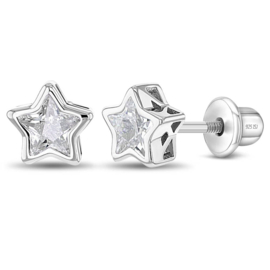 Kinderoorbellen Sterling zilver 925 met schroefsluiting Ster "In Season Jewelry"