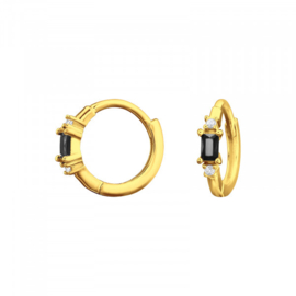 Creolen Sterling zilver 925 Cubic zirkonia zwart