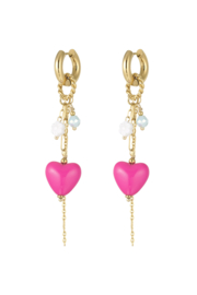 Creolen Chirurgisch staal Love party pink