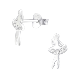 Kinderoorbellen Sterling zilver 925 Balletdanseres kristal