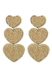 Oorbellen Chirurgisch staal Statement heart Beige