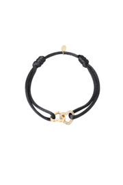 Chirurgisch stalen armband "Double hearts Black"