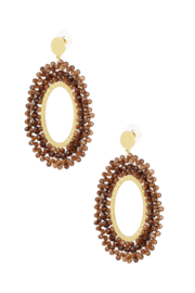 Oorbellen Chirurgisch staal Kralen party brown