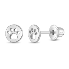 Kinderoorbellen Sterling zilver 925 met schroefsluiting Hondenpoot "In Season Jewelry"