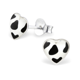Kinderoorbellen Sterling zilver 925 Hart koe