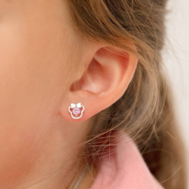 Kinderoorbellen Sterling zilver 925 met schroefsluiting Muis "In Season Jewelry"