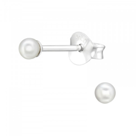 Oorbellen Sterling zilver 925 Parel wit