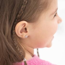 Kinderoorbellen Sterling zilver 925 met schroefsluiting Hondenpoot "In Season Jewelry"