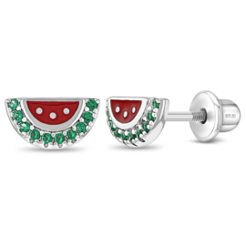 Kinderoorbellen Sterling zilver 925 met schroefsluiting Meloen "In Season Jewelry"
