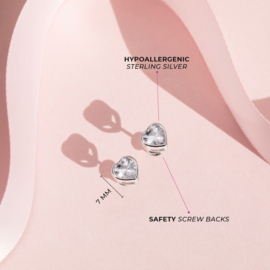 Kinderoorbellen Sterling zilver 925 met schroefsluiting Hart "In Season Jewelry"
