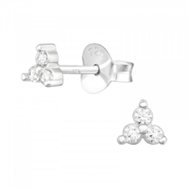 Oorbellen Sterling zilver 925 Flower met zirkonia
