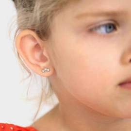 Kinderoorbellen Sterling zilver 925 met schroefsluiting Sterren "In Season Jewelry"