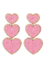 Oorbellen Chirurgisch staal Statement heart Pink