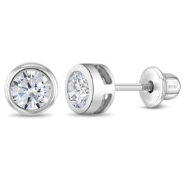 Kinderoorbellen Sterling zilver 925 met schroefsluiting Rond "In Season Jewelry"
