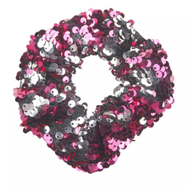 Haarelastiekjes pailletten scrunchie roze