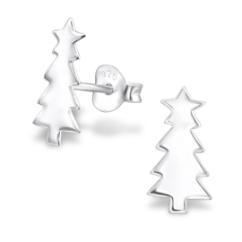 Kinderoorbellen Sterling zilver 925 Kerstboom met ster