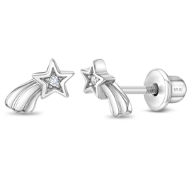Kinderoorbellen Sterling zilver 925 met schroefsluiting Ster "In Season Jewelry"