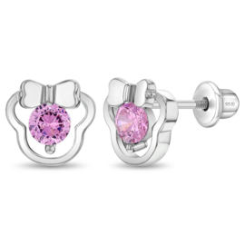 Kinderoorbellen Sterling zilver 925 met schroefsluiting Muis "In Season Jewelry"