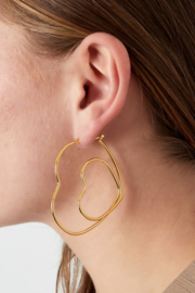 Creolen Chirurgisch staal Pair of hearts