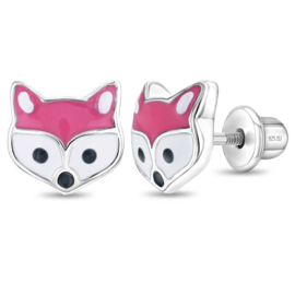 Kinderoorbellen Sterling zilver 925 met schroefsluiting Vos "In Season Jewelry"