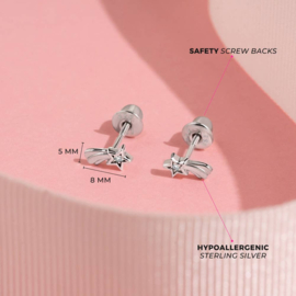 Kinderoorbellen Sterling zilver 925 met schroefsluiting Ster "In Season Jewelry"