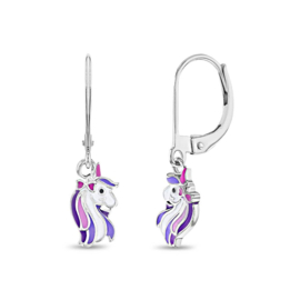 Kinderoorbellen Sterling zilver 925 Brisuresluiting Unicorn "In Season Jewelry"