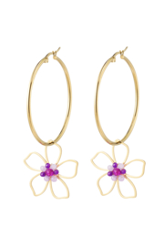 Creolen Chirurgisch staal Wild flower purple