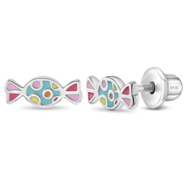 Kinderoorbellen Sterling zilver 925 met schroefsluiting Snoepjes "In Season Jewelry"