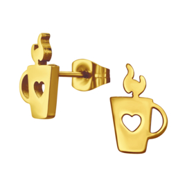 Oorbellen Chirurgisch staal Koffiekop