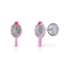Kinderoorbellen Sterling zilver 925 met schroefsluiting Spiegel "Lapetra"