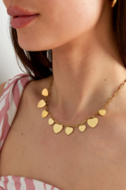 Chirurgisch stalen ketting "Hearts"