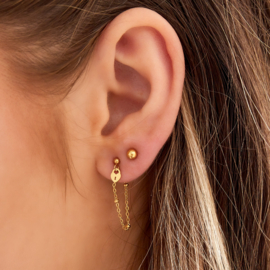 Oorbellen Chirurgisch staal Slotje met ketting