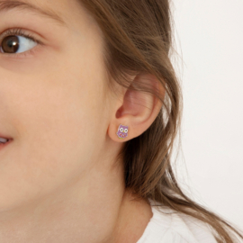 Kinderoorbellen Sterling zilver 925 met schroefsluiting Uil "In Season Jewelry"
