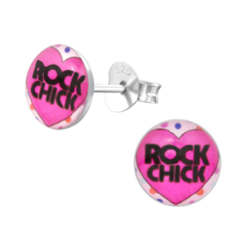 Kinderoorbellen Sterling zilver 925 Rock chick