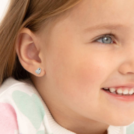 Kinderoorbellen Sterling zilver 925 met schroefsluiting Opal vogel "In Season Jewelry"
