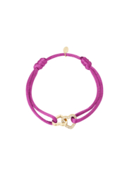 Chirurgisch stalen armband "Double hearts Fuchsia"