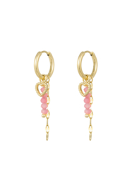 Creolen Chirurgisch staal Love pink