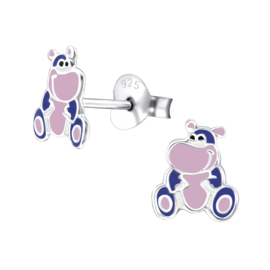Kinderoorbellen Sterling zilver 925 Nijlpaard