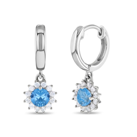 Creolen Sterling zilver 925 Dangle flower "In Season Jewelry"