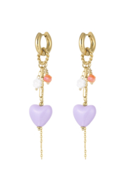 Creolen Chirurgisch staal Love party purple